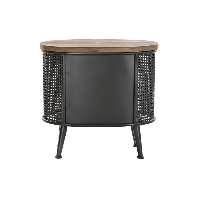 Comodino industrial metallo nero