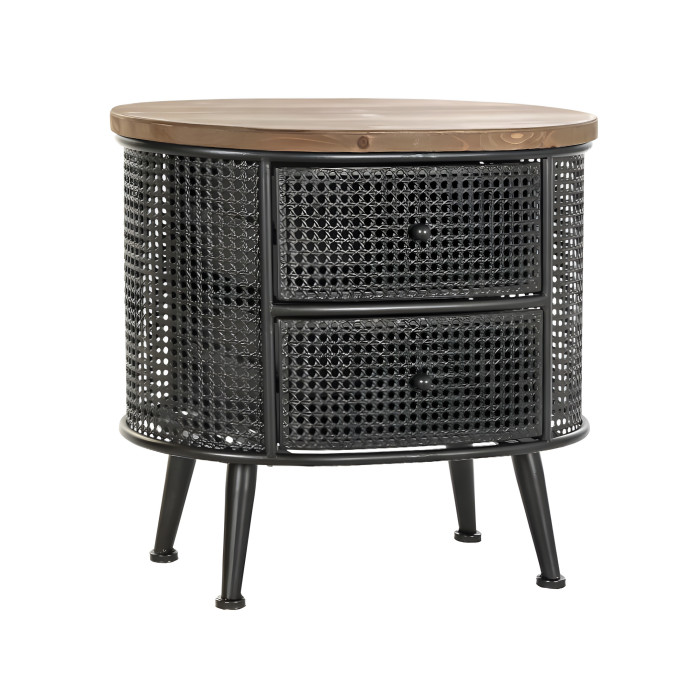 Comodino industrial metallo nero