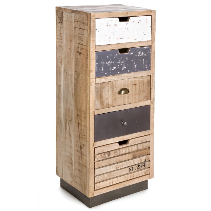Cassettiera vintage rustica naturale