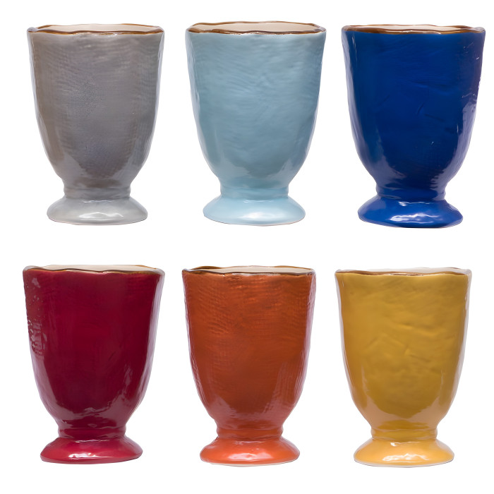 Bicchieri etnici gres colorati set 6pz