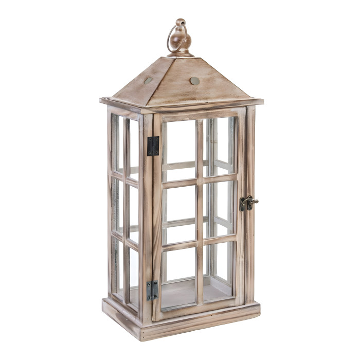 Lanterna shabby chic legno H55