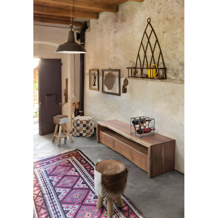 Porta tv naturale legno di acacia