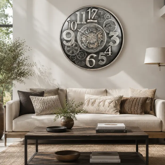 Orologi da parete vintage industrial shabby chic provenzali in legno massello e metallo