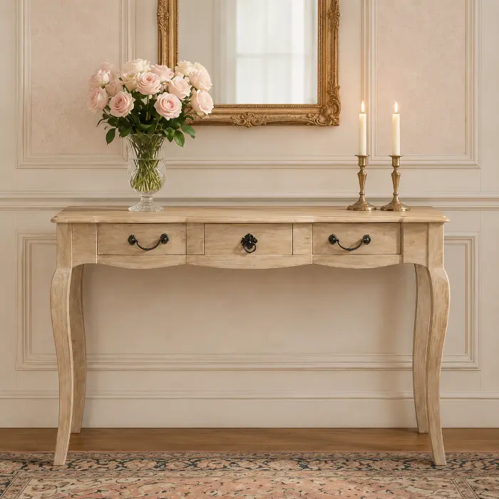 Consolle provenzali francesi in legno massello shabby chic e country