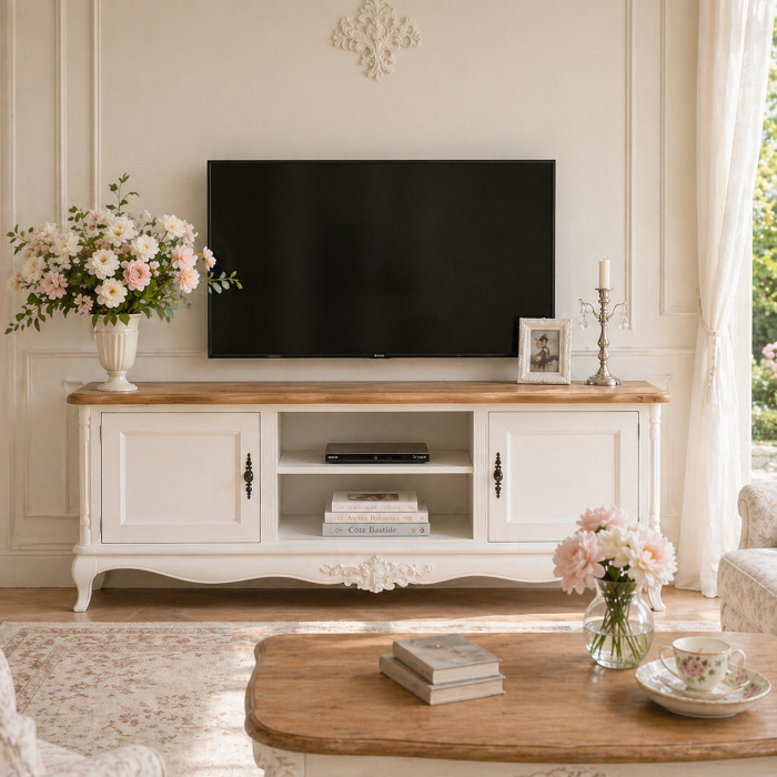Mobili porta TV provenzali in legno massello shabby chic e country