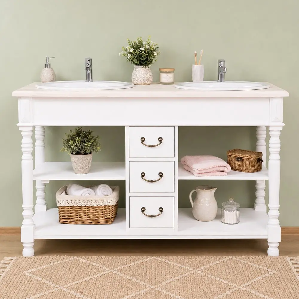 Mobili bagno provenzali in legno massello shabby chic e country