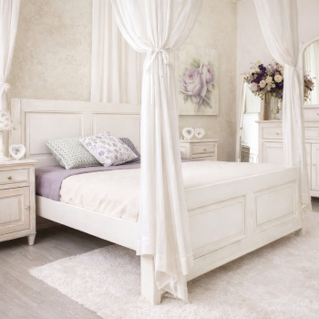 Letto industriale con testata in legno e ferro – arredo camera da letto stile vintage e moderno